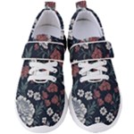 Flower Pattern Women s Velcro Strap Shoes