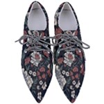 Flower Pattern Pointed Oxford Shoes