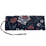 Flower Pattern Roll Up Canvas Pencil Holder (S)