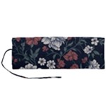 Flower Pattern Roll Up Canvas Pencil Holder (M)
