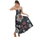 Flower Pattern Backless Maxi Beach Dress