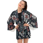 Flower Pattern Long Sleeve Kimono