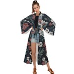 Flower Pattern Maxi Kimono