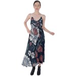 Flower Pattern Tie Back Maxi Dress