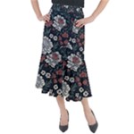 Flower Pattern Midi Mermaid Skirt