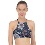 Flower Pattern Halter Bikini Top