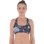 Flower Pattern Cross Back Hipster Bikini Top 