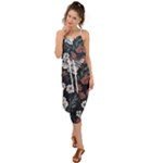 Flower Pattern Waist Tie Cover Up Chiffon Dress
