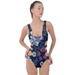Flower Pattern Side Cut Out Swimsuit