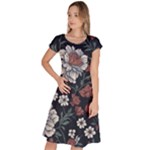 Flower Pattern Classic Short Sleeve Dress