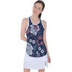 Flower Pattern Racer Back Mesh Tank Top
