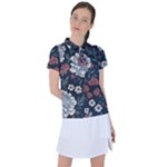 Flower Pattern Women s Polo T-Shirt