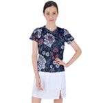Flower Pattern Women s Sports Top
