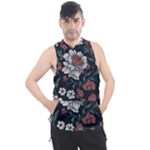 Flower Pattern Men s Sleeveless Hoodie
