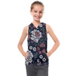 Flower Pattern Kids  Sleeveless Hoodie