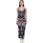 Flower Pattern V-Neck Camisole Jumpsuit