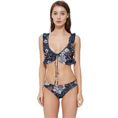 Low Cut Ruffle Edge Bikini Set 