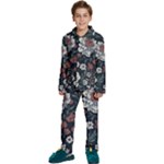 Flower Pattern Kids  Long Sleeve Velvet Pajamas Set