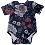 Flower Pattern Baby Short Sleeve Bodysuit