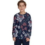 Flower Pattern Kids  Crewneck Sweatshirt