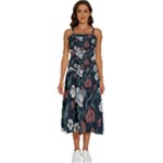 Flower Pattern Sleeveless Shoulder Straps Boho Dress