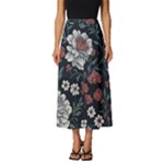 Flower Pattern Classic Midi Chiffon Skirt