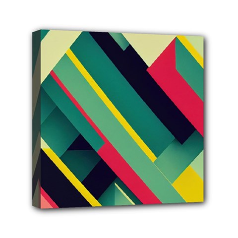 Abstract Geometric Design Pattern Mini Canvas 6  x 6  (Stretched) from ArtsNow.com