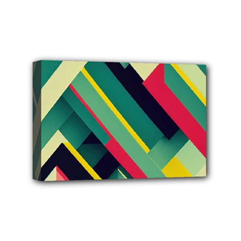 Abstract Geometric Design Pattern Mini Canvas 6  x 4  (Stretched) from ArtsNow.com