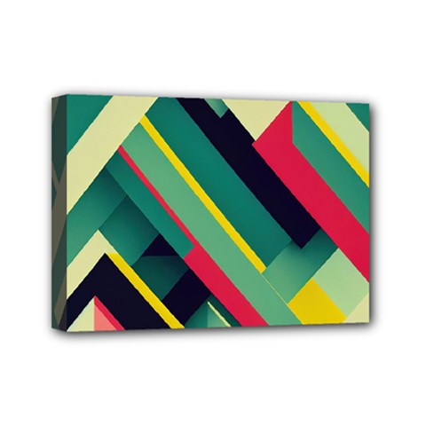 Abstract Geometric Design Pattern Mini Canvas 7  x 5  (Stretched) from ArtsNow.com