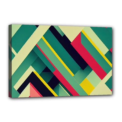 Abstract Geometric Design Pattern Canvas 18  x 12  (Stretched) from ArtsNow.com