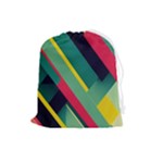 Abstract Geometric Design Pattern Drawstring Pouch (Large)