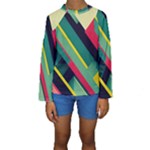 Abstract Geometric Design Pattern Kids  Long Sleeve Swimwear