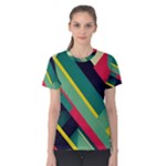 Abstract Geometric Design Pattern Women s Cotton T-Shirt