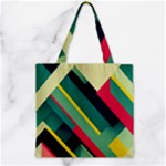 Abstract Geometric Design Pattern Zipper Grocery Tote Bag