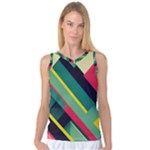 Abstract Geometric Design Pattern Women s Basketball Tank Top