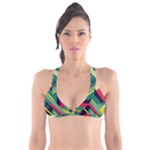 Abstract Geometric Design Pattern Plunge Bikini Top