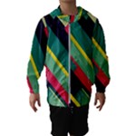 Abstract Geometric Design Pattern Kids  Hooded Windbreaker