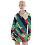Abstract Geometric Design Pattern Women s Long Sleeve Casual Dress