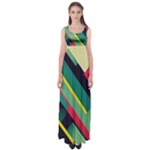 Abstract Geometric Design Pattern Empire Waist Maxi Dress
