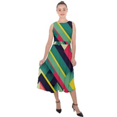 Midi Tie-Back Chiffon Dress 
