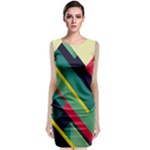 Abstract Geometric Design Pattern Classic Sleeveless Midi Dress