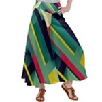 Abstract Geometric Design Pattern Women s Satin Palazzo Pants