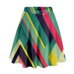 Abstract Geometric Design Pattern High Waist Skirt