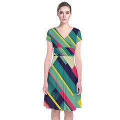 Short Sleeve Front Wrap Dress 