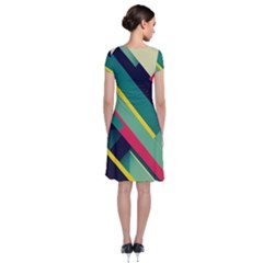 Short Sleeve Front Wrap Dress 