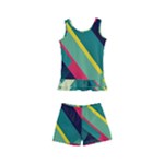 Abstract Geometric Design Pattern Kids  Boyleg Swimsuit