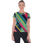 Abstract Geometric Design Pattern Short Sleeve Sports Top 