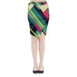 Abstract Geometric Design Pattern Midi Wrap Pencil Skirt
