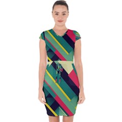 Capsleeve Drawstring Dress  