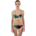 Abstract Geometric Design Pattern Wrap Around Bikini Set